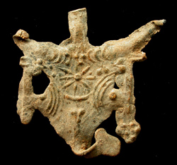 Scythia, Bucranium, Solar Symbol, Cast Lead, c. 7th- 4th Cent BC, Rare!